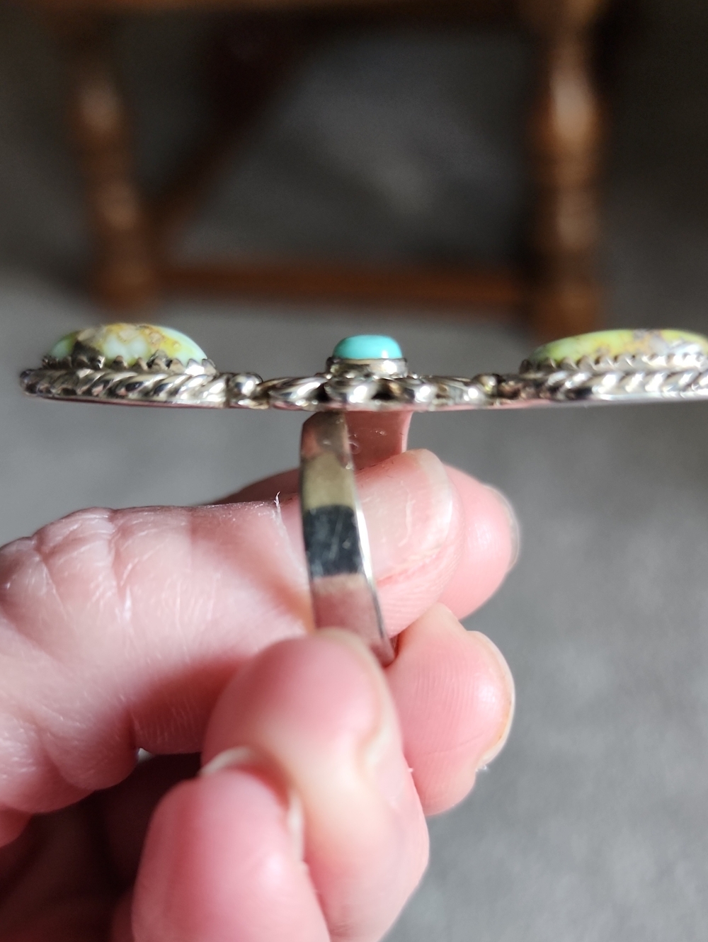 Authentic Sterling Silver With Real Palomeno Turquoise Stones! - Picture 2 of 5